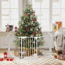 8-Panel Extra Wide Baby Gate Adjustable Pet Safety Fence with Auto-close Door