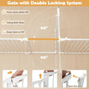 8-Panel Extra Wide Baby Gate Adjustable Pet Safety Fence with Auto-close Door by LJGDeals