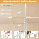 8-Panel Extra Wide Baby Gate Adjustable Pet Safety Fence with Auto-close Door