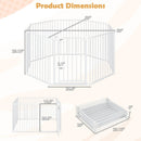 8-Panel Extra Wide Baby Gate Adjustable Pet Safety Fence with Auto-close Door by LJGDeals