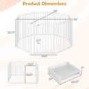 8-Panel Extra Wide Baby Gate Adjustable Pet Safety Fence with Auto-close Door