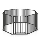 8-Panel Extra Wide Baby Gate Adjustable Pet Safety Fence with Auto-close Door by LJGDeals
