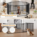 8-Panel Extra Wide Baby Gate Adjustable Pet Safety Fence with Auto-close Door