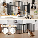 8-Panel Extra Wide Baby Gate Adjustable Pet Safety Fence with Auto-close Door by LJGDeals