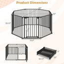 8-Panel Extra Wide Baby Gate Adjustable Pet Safety Fence with Auto-close Door by LJGDeals