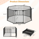 8-Panel Extra Wide Baby Gate Adjustable Pet Safety Fence with Auto-close Door