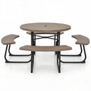 8-Person Outdoor Picnic Table and Bench Set with Umbrella Hole by LJGDeals