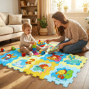 8-Piece Educational Interlocking Baby Play Mat with Animals and Numbers by LJGDeals