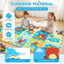 8-Piece Educational Interlocking Baby Play Mat with Animals and Numbers