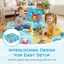 8-Piece Educational Interlocking Baby Play Mat with Animals and Numbers