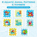 8-Piece Educational Interlocking Baby Play Mat with Animals and Numbers