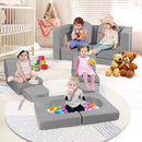 8-Piece Modular Kids Play Couch with Comfy Suede Fabric by LJGDeals