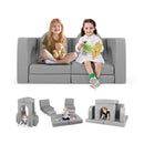 8-Piece Modular Kids Play Couch with Comfy Suede Fabric by LJGDeals