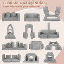 8-Piece Modular Kids Play Couch with Comfy Suede Fabric by LJGDeals