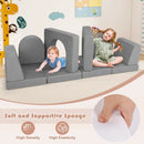8-Piece Modular Kids Play Couch with Comfy Suede Fabric by LJGDeals