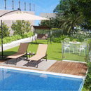 8-Piece Outdoor Furniture Set-Solar Umbrella Bistro Set Conversation Set Chaise Lounger Folding Bed Side Table Swing Chair & Dining Set by LJGDeals