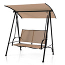 8-Piece Outdoor Furniture Set-Solar Umbrella Bistro Set Conversation Set Chaise Lounger Folding Bed Side Table Swing Chair & Dining Set