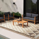 8-Piece Outdoor Furniture Set-Solar Umbrella Bistro Set Conversation Set Chaise Lounger Folding Bed Side Table Swing Chair & Dining Set by LJGDeals
