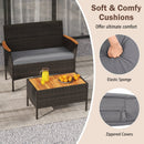 8 Piece Patio Wicker Sofa Set 4 Rattan Chairs and 2 Loveseat with 2 Table by LJGDeals