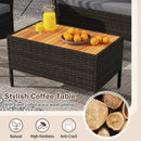 8 Piece Patio Wicker Sofa Set 4 Rattan Chairs and 2 Loveseat with 2 Table by DirectDeals