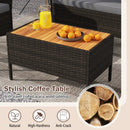 8 Piece Patio Wicker Sofa Set 4 Rattan Chairs and 2 Loveseat with 2 Table by LJGDeals