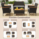 8 Piece Patio Wicker Sofa Set 4 Rattan Chairs and 2 Loveseat with 2 Table by DirectDeals