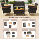 8 Piece Patio Wicker Sofa Set 4 Rattan Chairs and 2 Loveseat with 2 Table by LJGDeals