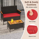 8 Piece Patio Wicker Sofa Set 4 Rattan Chairs and 2 Loveseat with 2 Table by DirectDeals