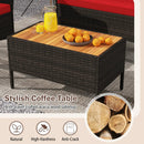 8 Piece Patio Wicker Sofa Set 4 Rattan Chairs and 2 Loveseat with 2 Table by DirectDeals