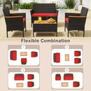 8 Piece Patio Wicker Sofa Set 4 Rattan Chairs and 2 Loveseat with 2 Table by LJGDeals