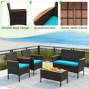8-Piece Patio Conversation Set with Cushions - Turquoise by LJGDeals