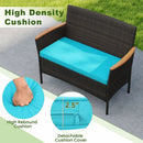 8-Piece Patio Conversation Set with Cushions - Turquoise by DirectDeals