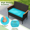8-Piece Patio Conversation Set with Cushions - Turquoise by LJGDeals