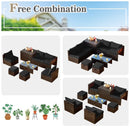 8 Pieces Patio Space-Saving Rattan Furniture Set with Storage Box and Waterproof Cover-Gray by LJGDeals