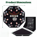 8-Player Foldable Poker Table Top with Cup Holders