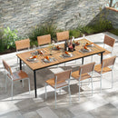 79 Inch Acacia Wood Outdoor Dining Table for 8 with 1.9 Inch Umbrella Hole by LJGDeals