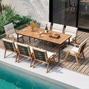 79 Inch Acacia Wood Outdoor Dining Table for 8 with 1.9 Inch Umbrella Hole by LJGDeals