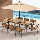 79 Inch Acacia Wood Outdoor Dining Table for 8 with 1.9 Inch Umbrella Hole by LJGDeals