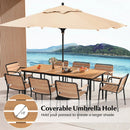 79 Inch Acacia Wood Outdoor Dining Table for 8 with 1.9 Inch Umbrella Hole by LJGDeals