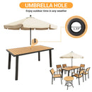 Grain Outdoor Dining Set, 8-Piece, Walnut