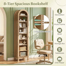 8-Tier Modern Arch Bookshelf with 3 Adjustable Shelves by DirectDeals