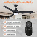 52" Cason Induatrial Downrod Mount Reversible Ceiling Fan with LED Lighting and Remote Control