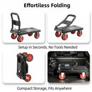 Heavy Duty Folding Platform Cart-350/660/820 lb-Flatbed Hand Truck with Strap by 2Dropme