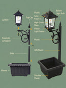 Solar Lamp Post with Flower Pot – Outdoor Garden & Patio Light – Multi Pack by 2Dropme
