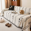Chenille Jacquard Sofa Throw Cover with Tassel Soft Thick Couch Protector Blanket