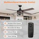 52" Mirelle Farmhouse Downrod Mount Reversible Ceiling Fan with Lighting and Remote Control