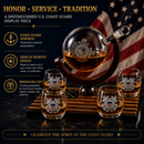Coastguard Gift Whiskey & Wine Decanter Set & 4 Liquor Glasses