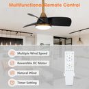 28" Modern DC Motor Downrod Mount Reversible Ceiling Fan with LED Lighting and Remote Control