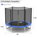 8 feet Safety Jumping Round Trampoline with Spring Safety Pad by LJGDeals