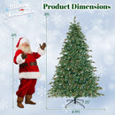 6/7/8 Feet Christmas Tree with Warm White LED Lights and Pine Cones by LJGDeals